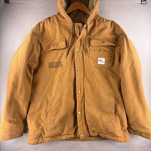 NFL Denver Broncos Canvas Jacket XL Sherpa Hood Full Zip Workwear Darius Rucker